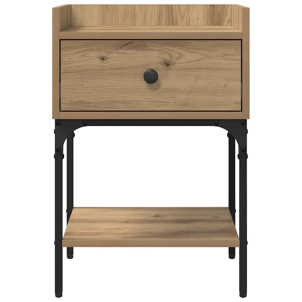 Comodino-Tavolino da notte Rovere artigianale 40 x 29 x 60 cm Legno multistrato