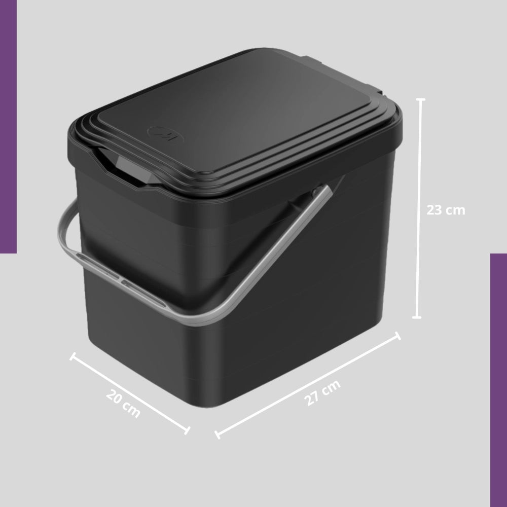 Pattumiera Sottolavello Differenziata per cassetto Cucina 8 Litri Nera 27x20x23H cm