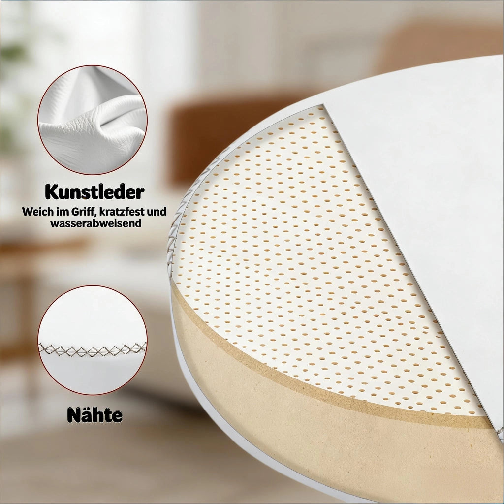 SGABELLO GIREVOLE Regolabile in Altezza 46-58 cm Bianco in Metallo e PU
