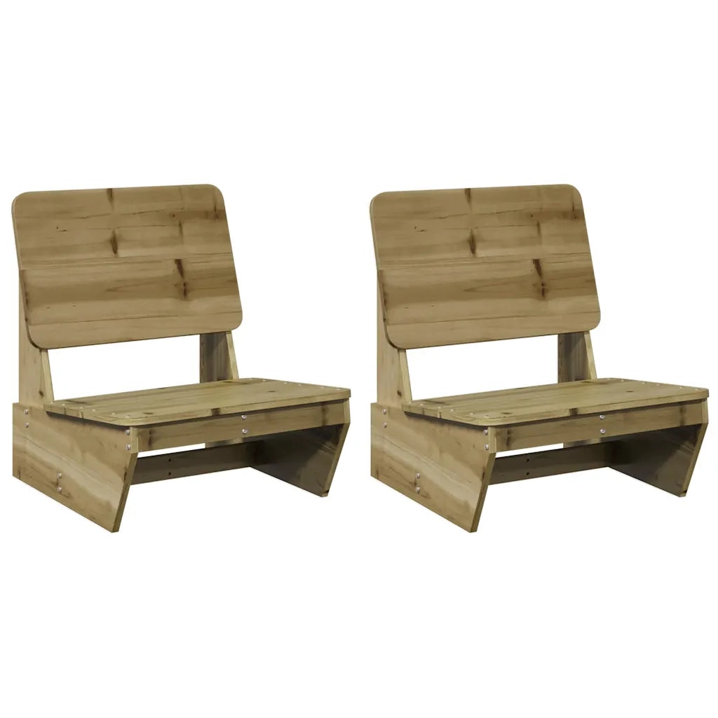 Sedie da Giardino 2 pz 60x64x70,5cm in Legno di Pino Impregnato
