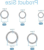 Haken rotondi in acciaio inossidabile da 20 pezzi, diametri 13 mm, 16 mm, 19 mm, 25 mm e 31 mm, per accessori di portamonete e DIY.