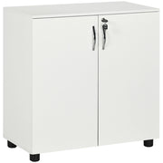 Armadio da Ufficio con 2 Ante e Serratura ¨C Zephmum ¨C Bianco 80x40x80 cm