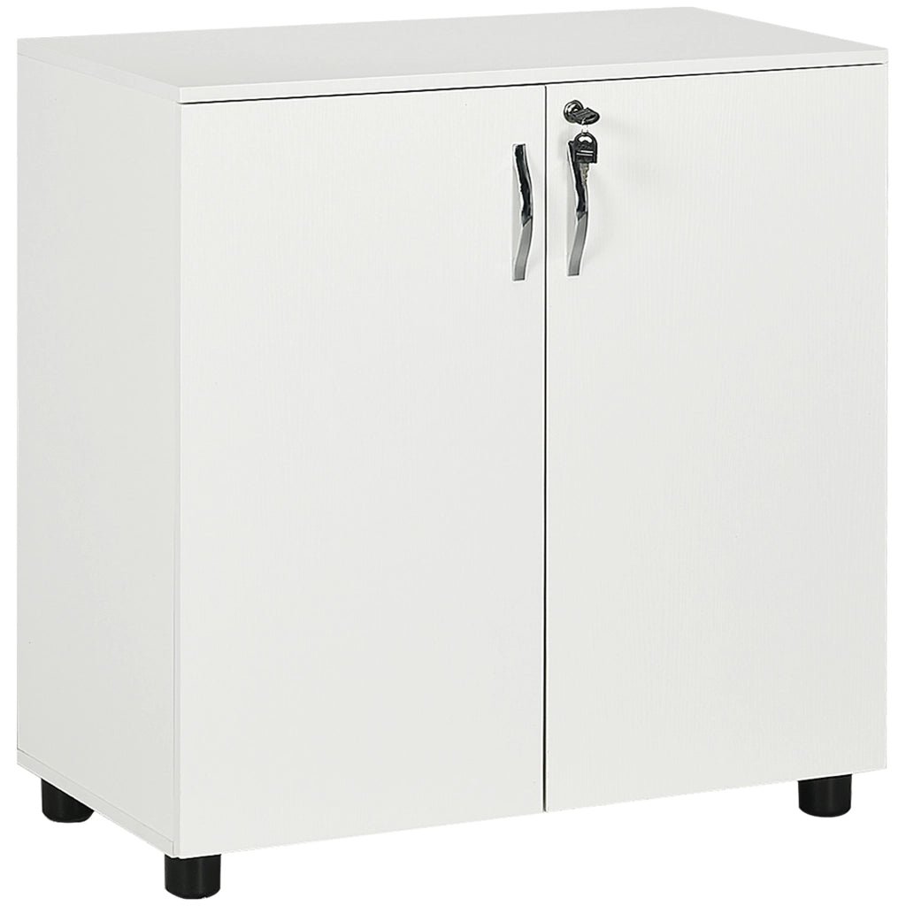 Armadio da Ufficio con 2 Ante e Serratura ¨C Zephmum ¨C Bianco 80x40x80 cm
