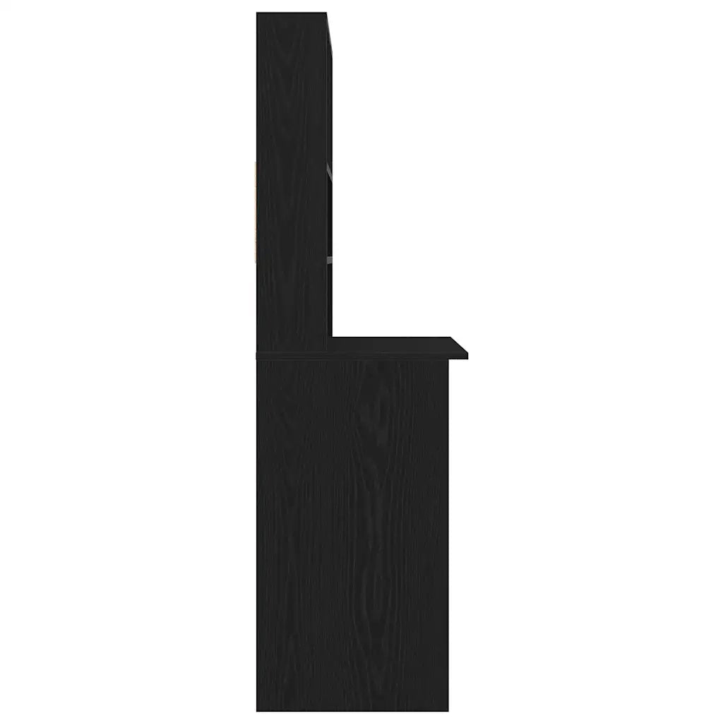 Scrivania | Tavolo da Ufficio con Mensole Rovere Nero 102x45x148 cm in Truciolato