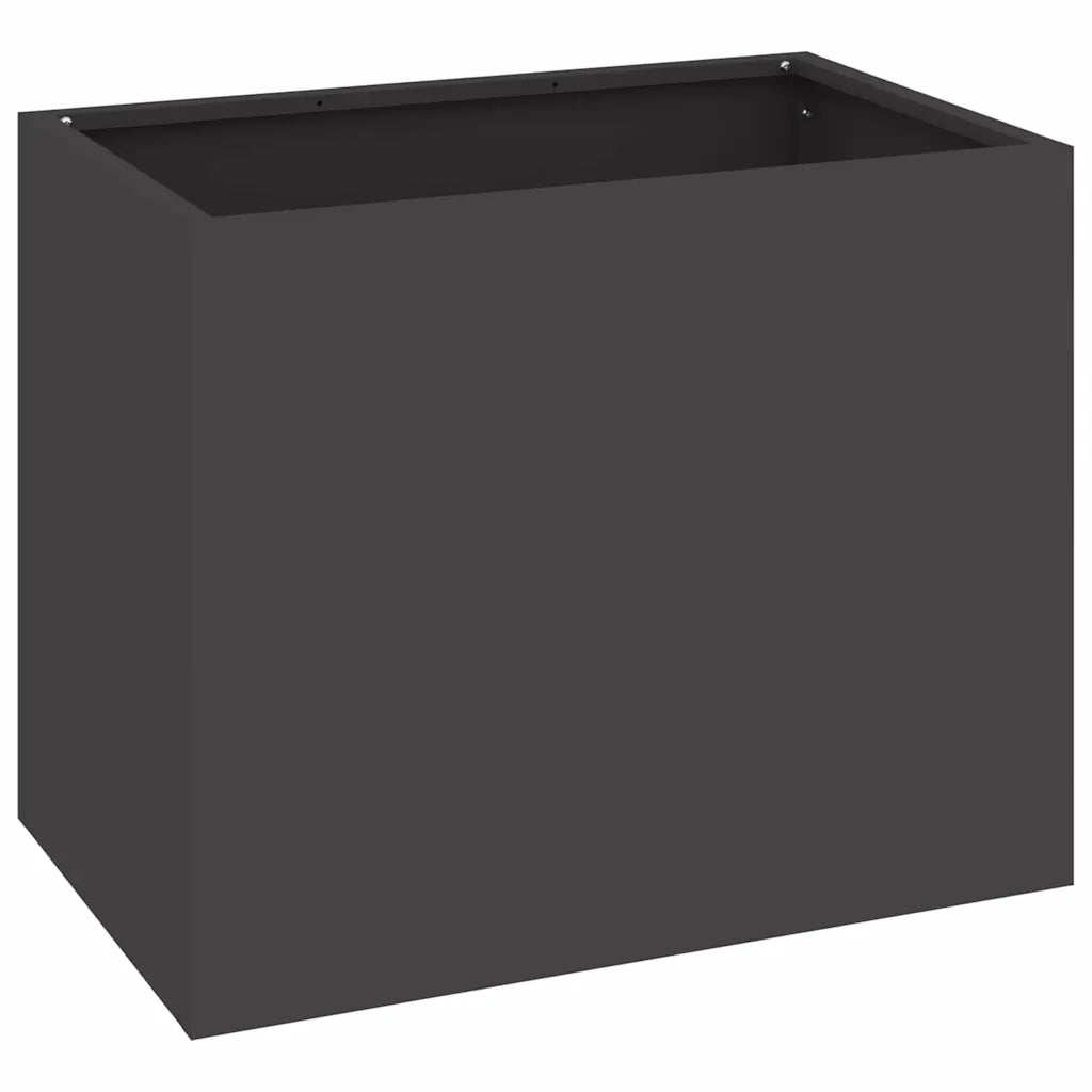 Vaso da giardino Nero 50 x 32 x 40 cm Acciaio laminato a freddo 876350