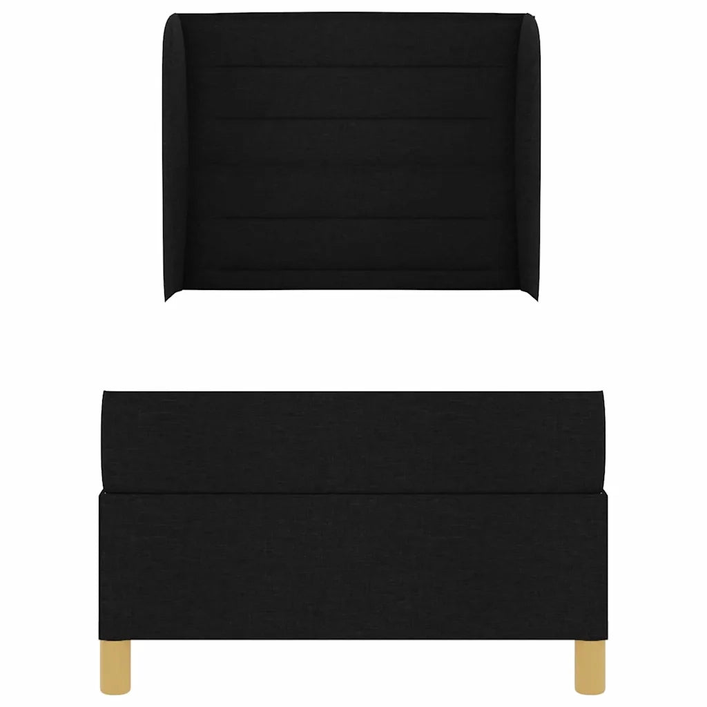 Letto a molle con materasso Nero 200 x 90 cm Tessuto 3340671