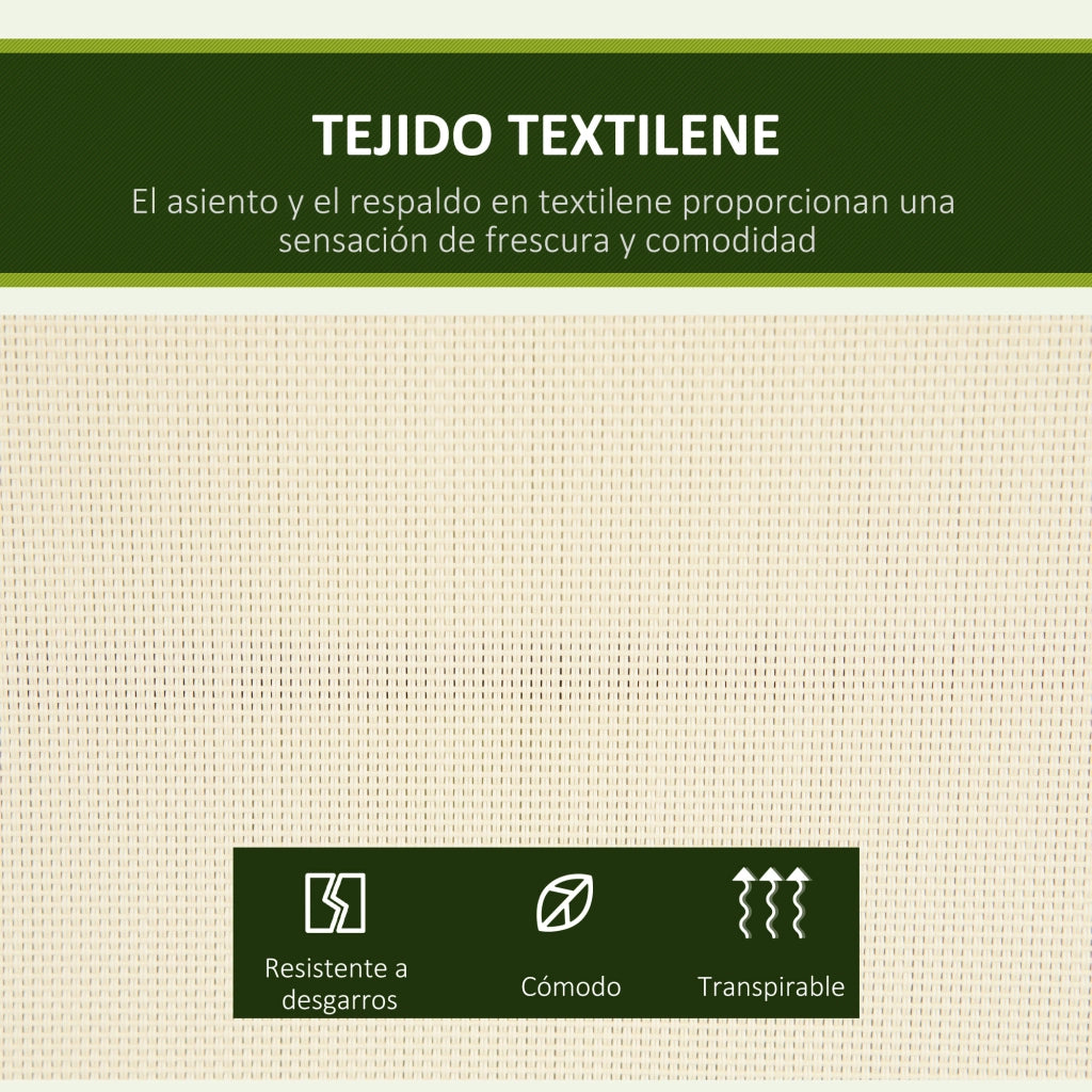 Altalena da Giardino 2 Posti con Tetto ¨C zephmum ¨C Beige 140x118x162 cm