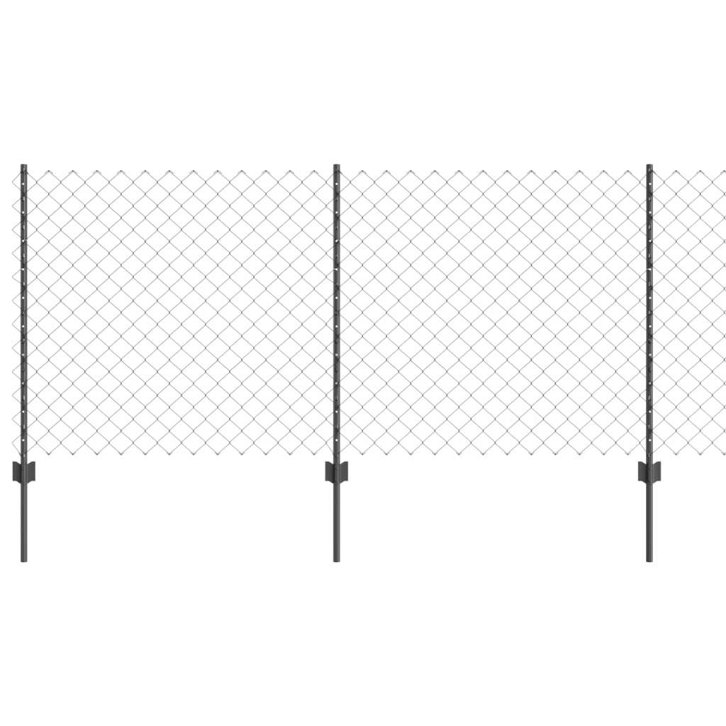 Set di Recinzione da Giardino Set di 2 Grigio Acciaio Galvanizzato