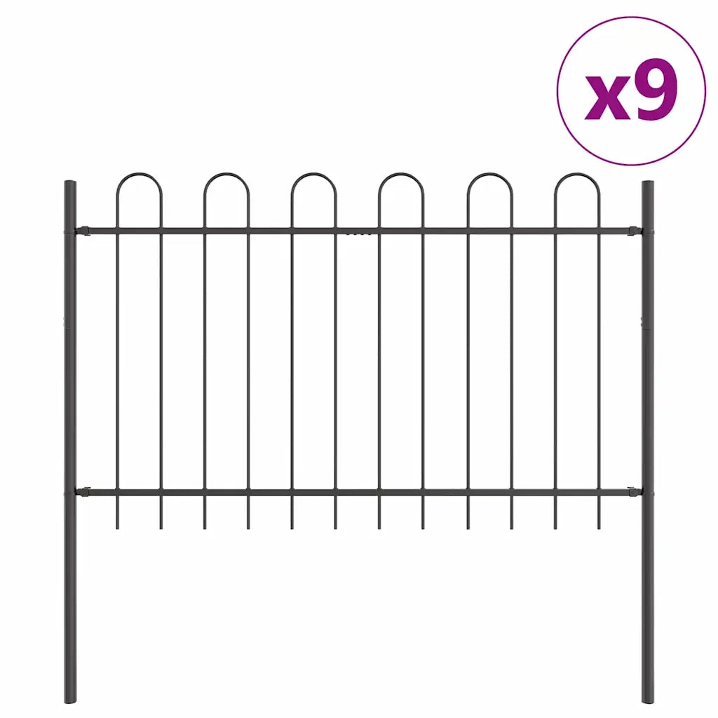 Recinzione per Giardino 9 pcs Grigio 15,3 x 1,2 m 3334176