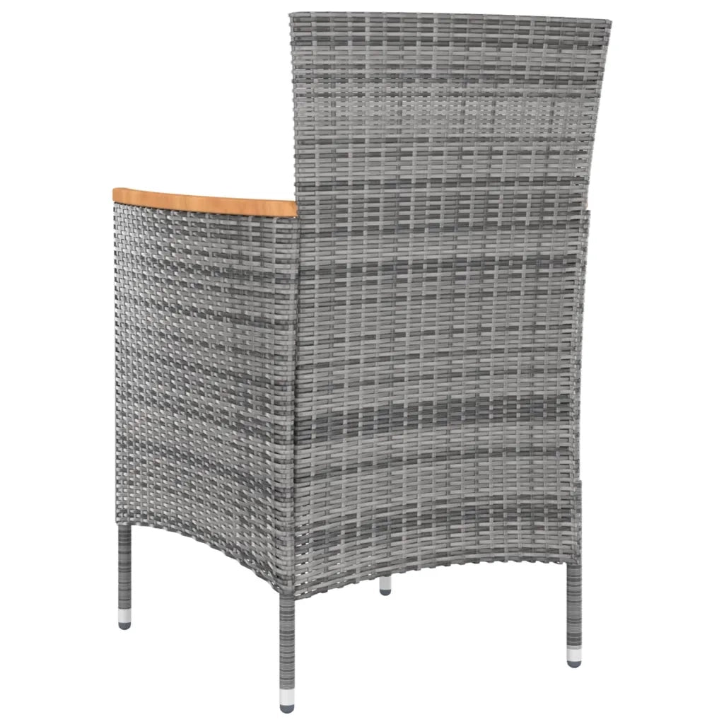 Set da Pranzo da Giardino 5 pz con Cuscini in Polyrattan Grigio cod mxl 42010