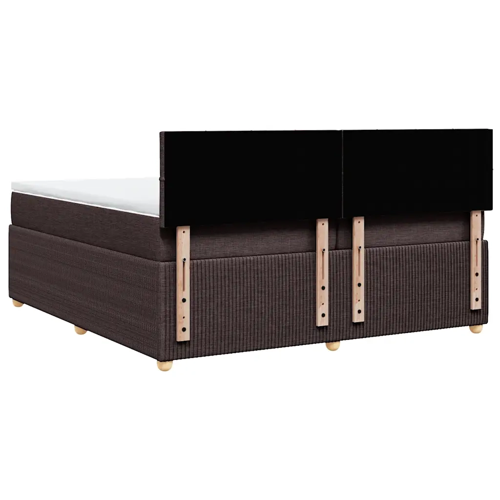 Giroletto a Molle con Materasso Marrone Scuro 200x200cm Tessuto 3289866