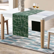 Tavolo di lavoro rettangolare in lino e cotone, colore verde scuro, 32x183 cm