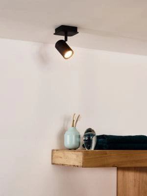 Faretto Lucide Lennart nero GU10 5W LED 3000K IP44