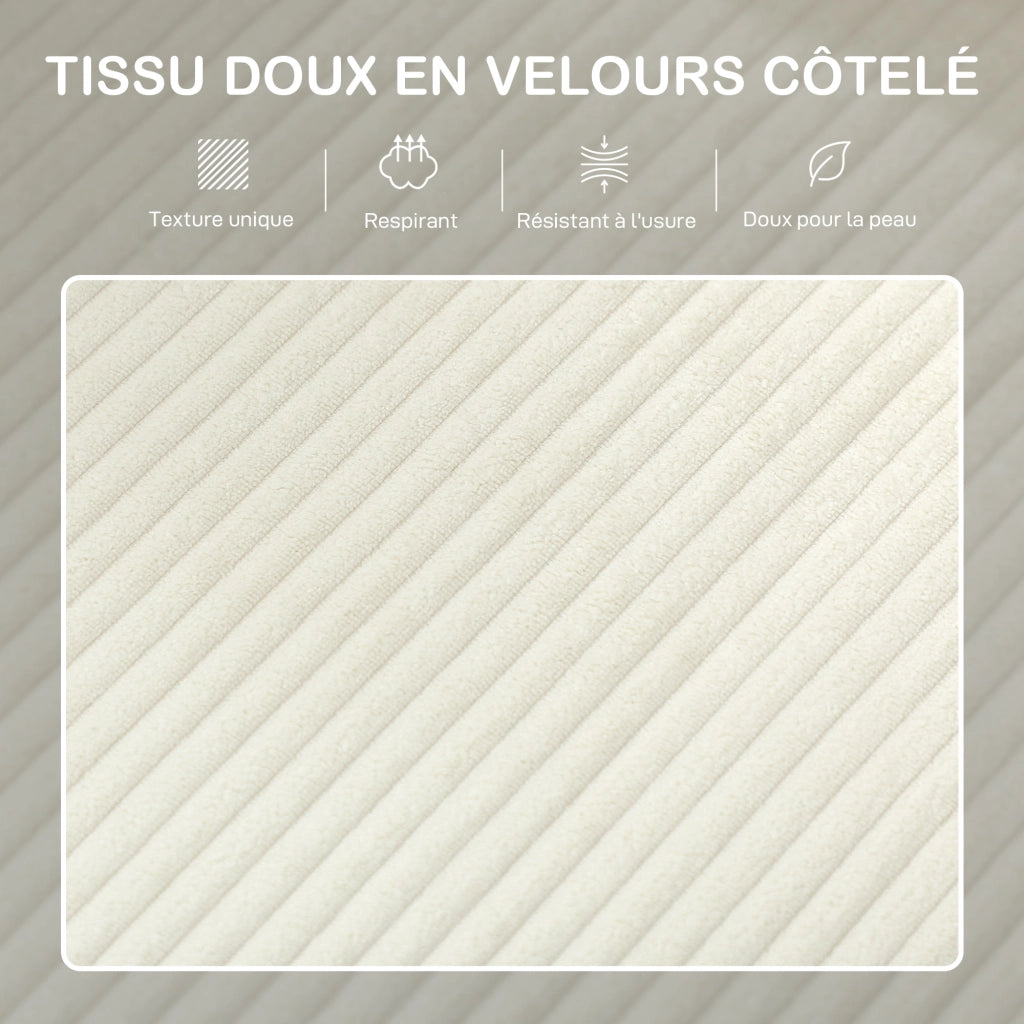 Divano 3 posti in velluto ¨C Minimal ¨C beige 192x80x84,5 cm