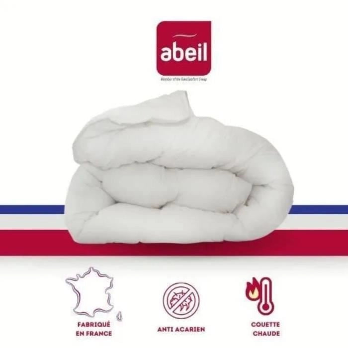 Piumino antiacaro - 220 x 240 cm - Caldo - 400 g/m 2 persone - Bianco - ABEIL