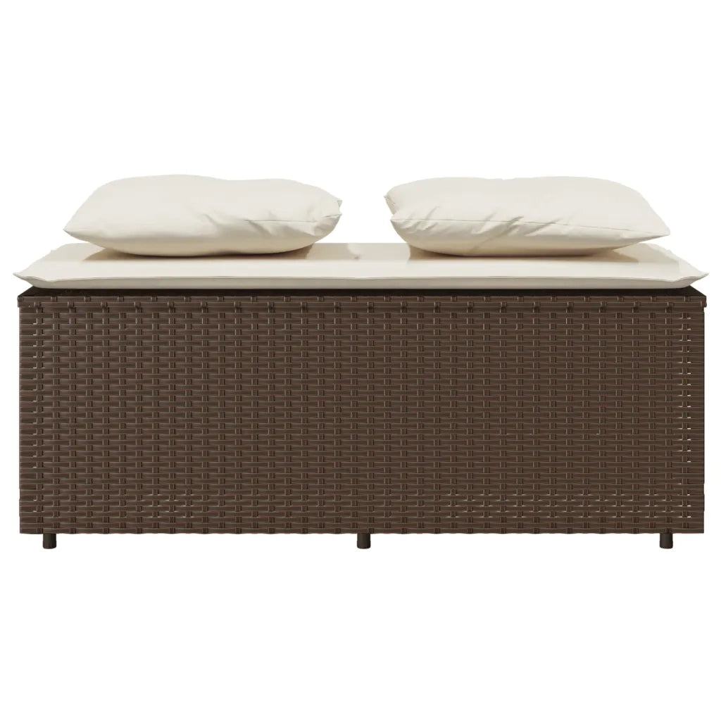 Set da Pranzo da Giardino 3pz | Set Salotto da Giardino con Cuscini in Polyrattan Marrone