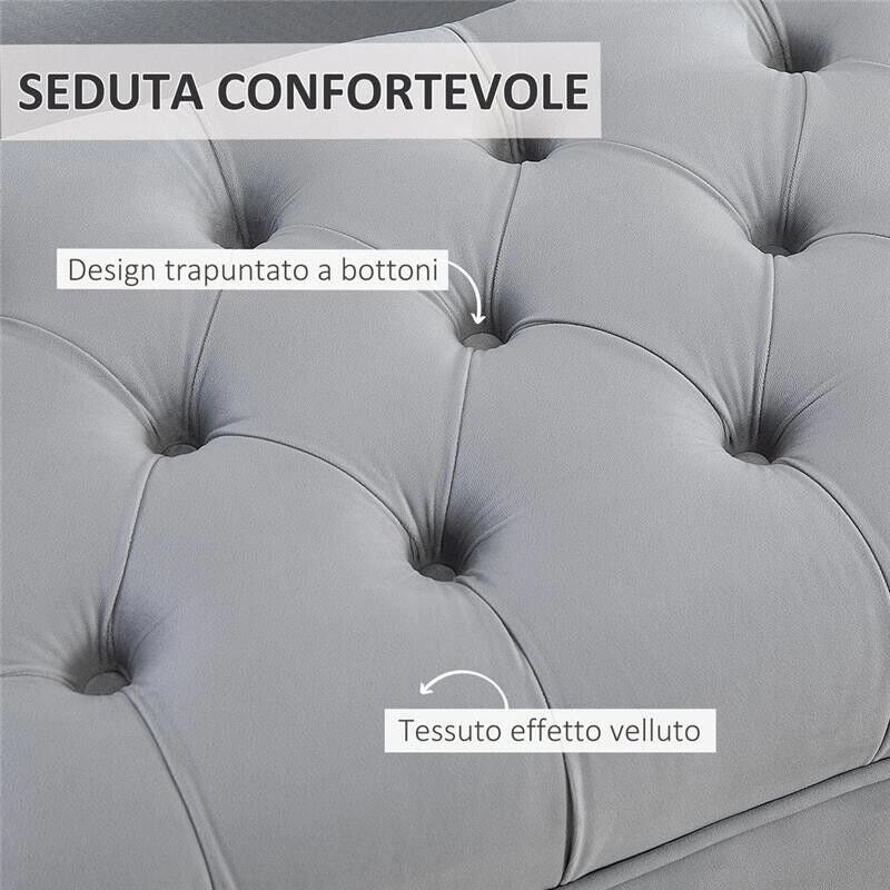 PANCA FONDO LETTO TRAPUNTATA 118X45X42 CM GRIGIO