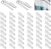 60 pezzi di grappe per tende in acciaio inossidabile, grappe per tende metalliche con 4 spigoli, grappe per tende in acciaio inossidabile per pieghe e tende pesanti, grappe per tende per tutte le tende in casa