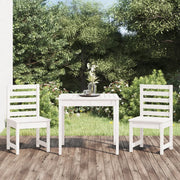 Set da Bistrot da Giardino 3pz Bianco in Legno Massello di Pino