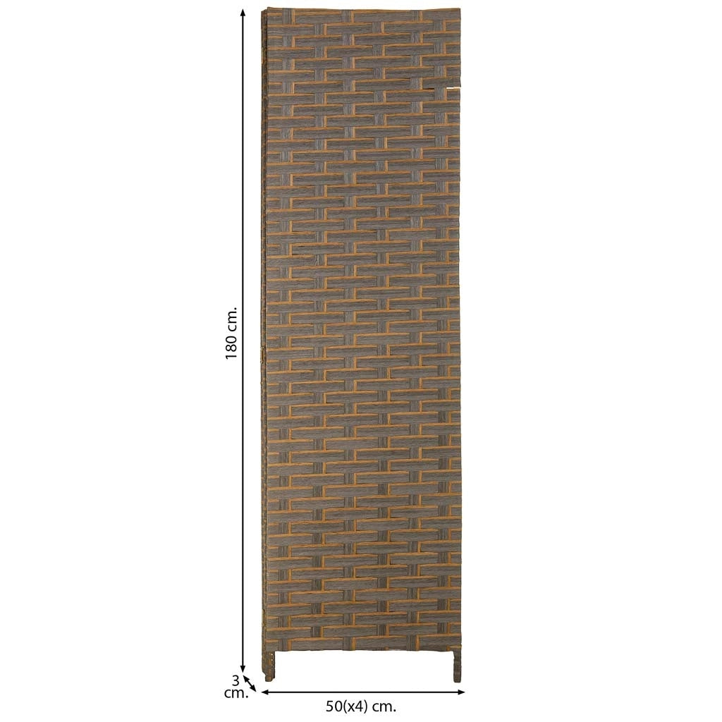 Biombo de papel trenzado 4 hojas 50(x4)x3x180h cm