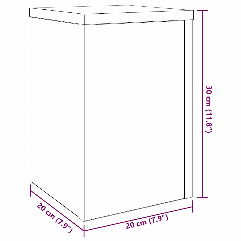 Supporto per piante 2 pcs Rovere Nero 20 x 20 x 30 cm 869229