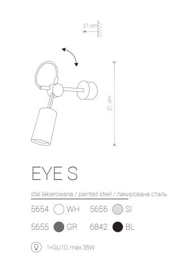Applique da parete Nowodvorski Eye nera metallo GU10 1x10W