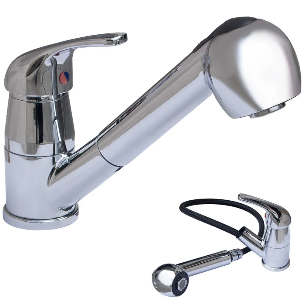 Trade Shop - Miscelatore Rubinetto Per Lavello Cucina Con Doccetta Estraibile Flessibile 52336 -