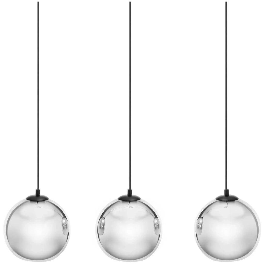 Plafoniera con 3 lampadine vetro ferro cromo nero argento 14_0009521