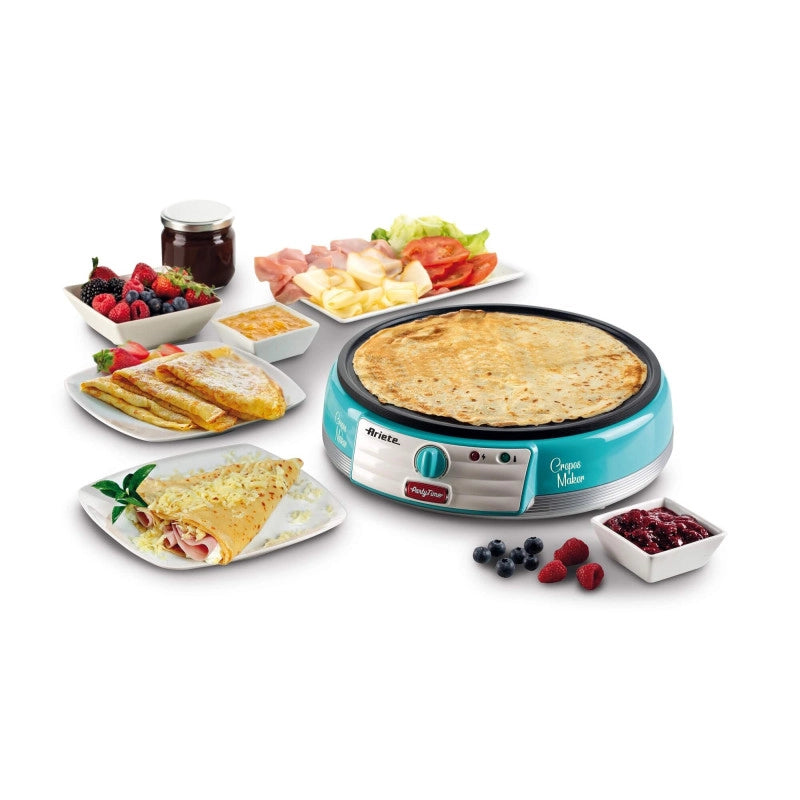Crepes Maker Party Time - Piastra Antiaderente - 1000W - Azzurro