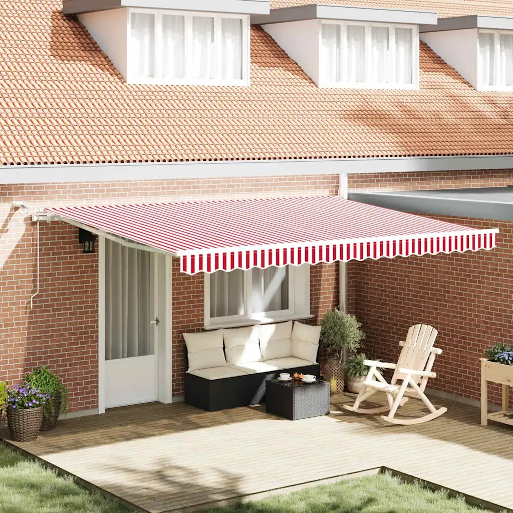 Tenda Retrattile Rosso e Bianco 450 × 350 cm 3331100