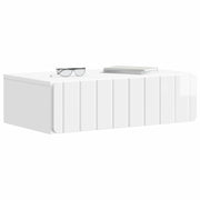 Tavolino da Parete Laterale | Tavolo laterale | Tavolino Bianco Lucido 59 x 34,5 x 17 cm
