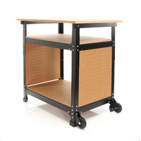 Banco da lavoro portatile 68x50x66-82 cm Tavolo da lavoro con altezza regolabile e 2 ripiani