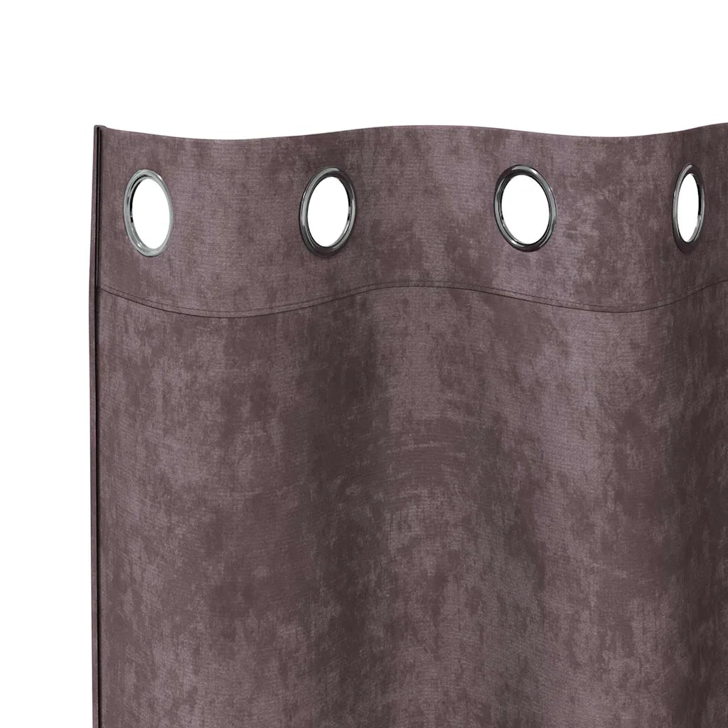 Tende in Velluto con tende 2 pcs Marrone 260 x 140 cm Velluto 4107662