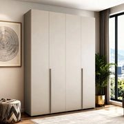 Armadio 4 ante battenti cashmere Modular con ripiani e aste appendiabiti H 245 cm