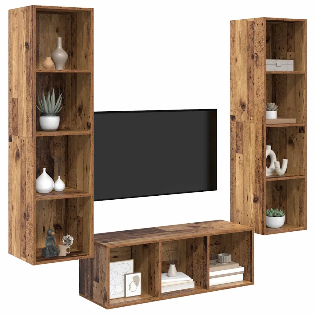 Set mobile TV 3 pcs Legno vecchio Legno multistrato 3393339