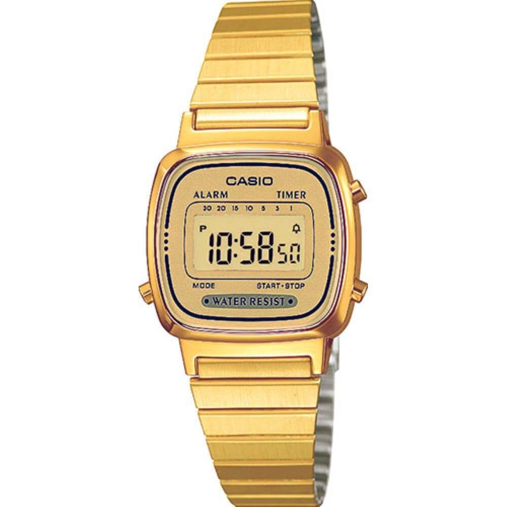 Trade Shop - Orologio Da Polso Casio La670wga-9df Digitale Donna Acciaio Vintage Dorato -