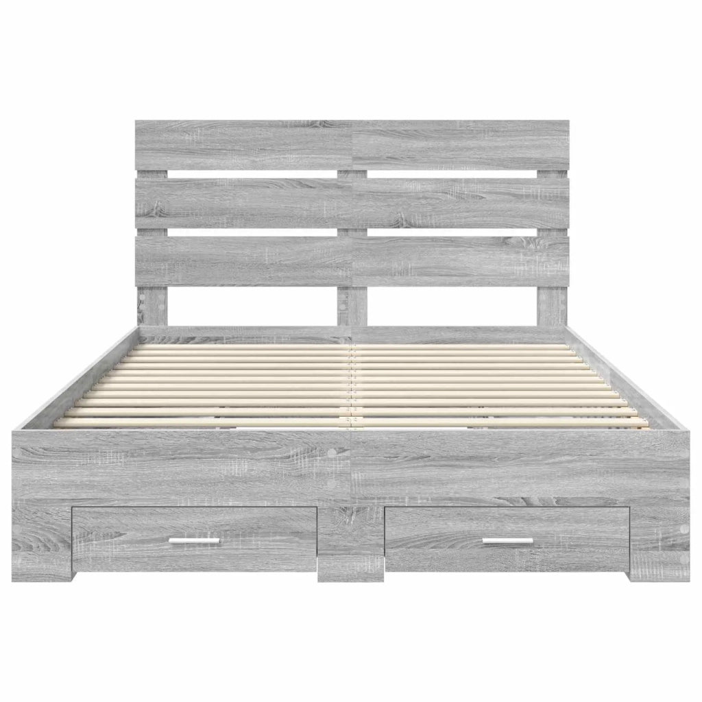 Struttura del letto con cassetto Grigio Sonoma 140 x 190 cm