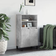 Credenza-Buffet-Armadio da cucina Grigio Cemento 60x36x110 cm in Legno Multistrato 997816
