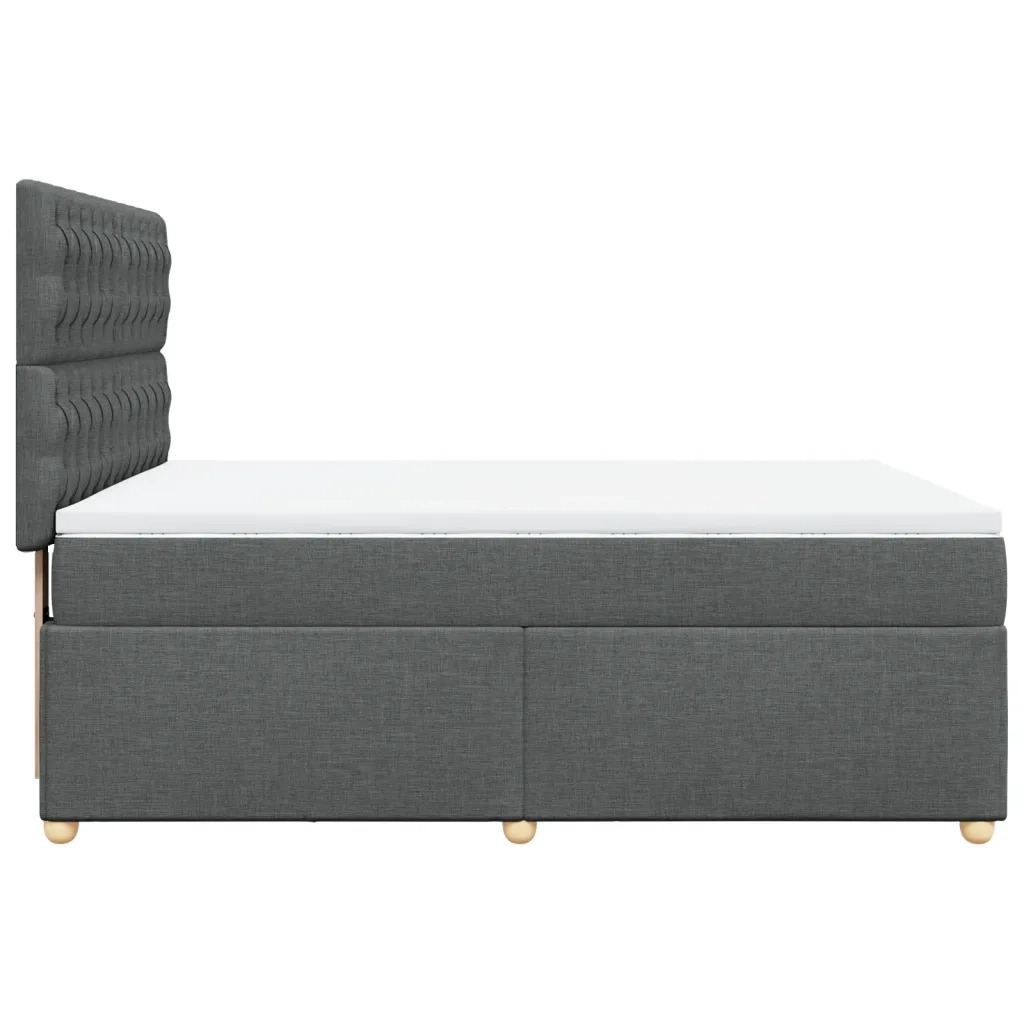 Giroletto a Molle con Materasso Grigio Scuro 140x190 cm Tessuto