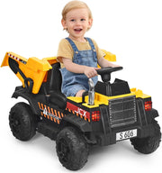 Escavatore Elettrico Trattore Cavalcabile per Bambini, Veicolo Elettrico con Telecomando, Velocità 5km/h, +3 Anni