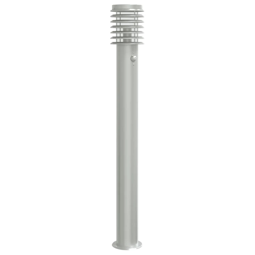 Lampada da terra per esterni con sensore acciaio inox argento Argento 02_0042525