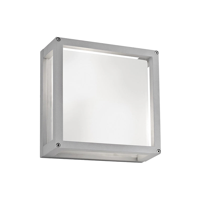 DISCOVERY Applique e Plafoniera da Esterno IP54 Colore Grigio, Struttura in Alluminio Pressofuso e Diffusore in Vetro Satinato - Rossini Group