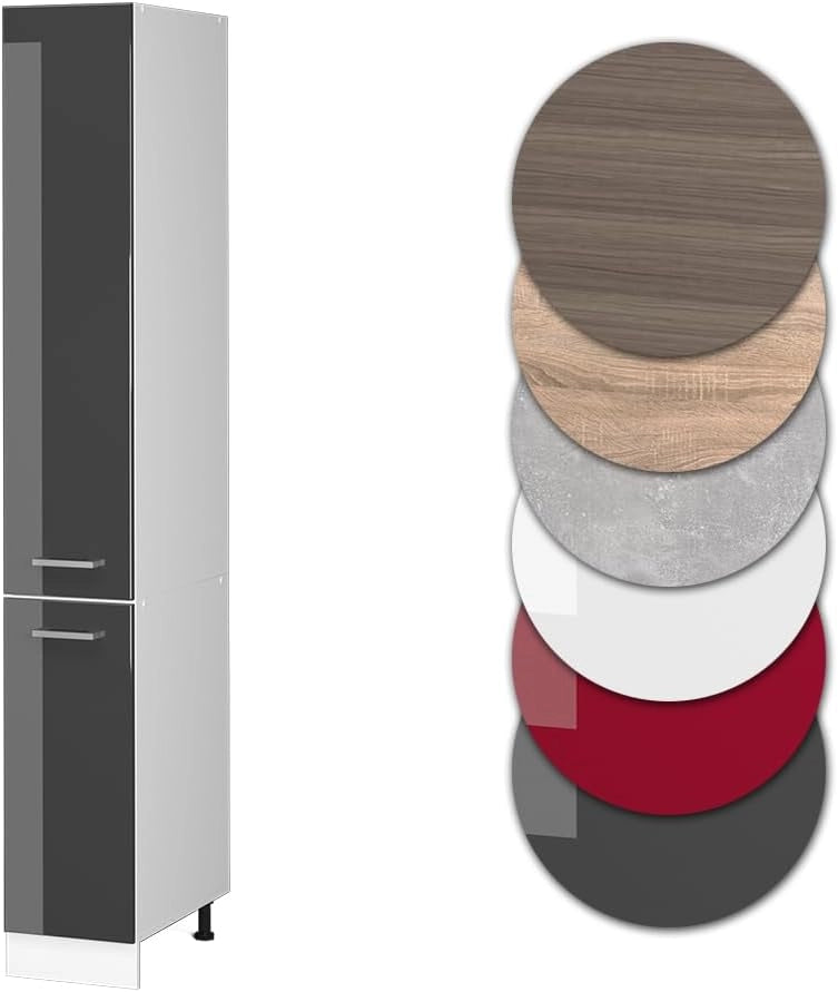Armadio da farmacia R-Line, Antracite lucido, 30 cm, per la libera combinazione all'interno di sistemi cucina modulari