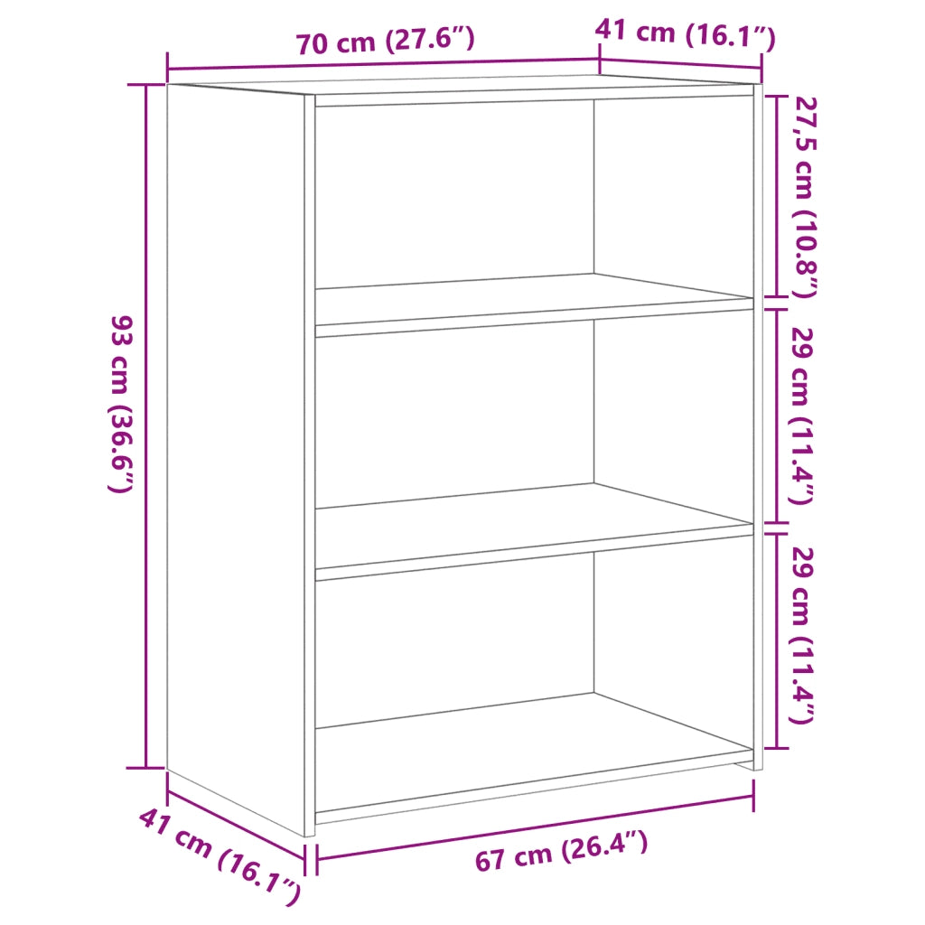 Credenza Rovere Sonoma 70x41x93 cm in Legno Multistrato 846371