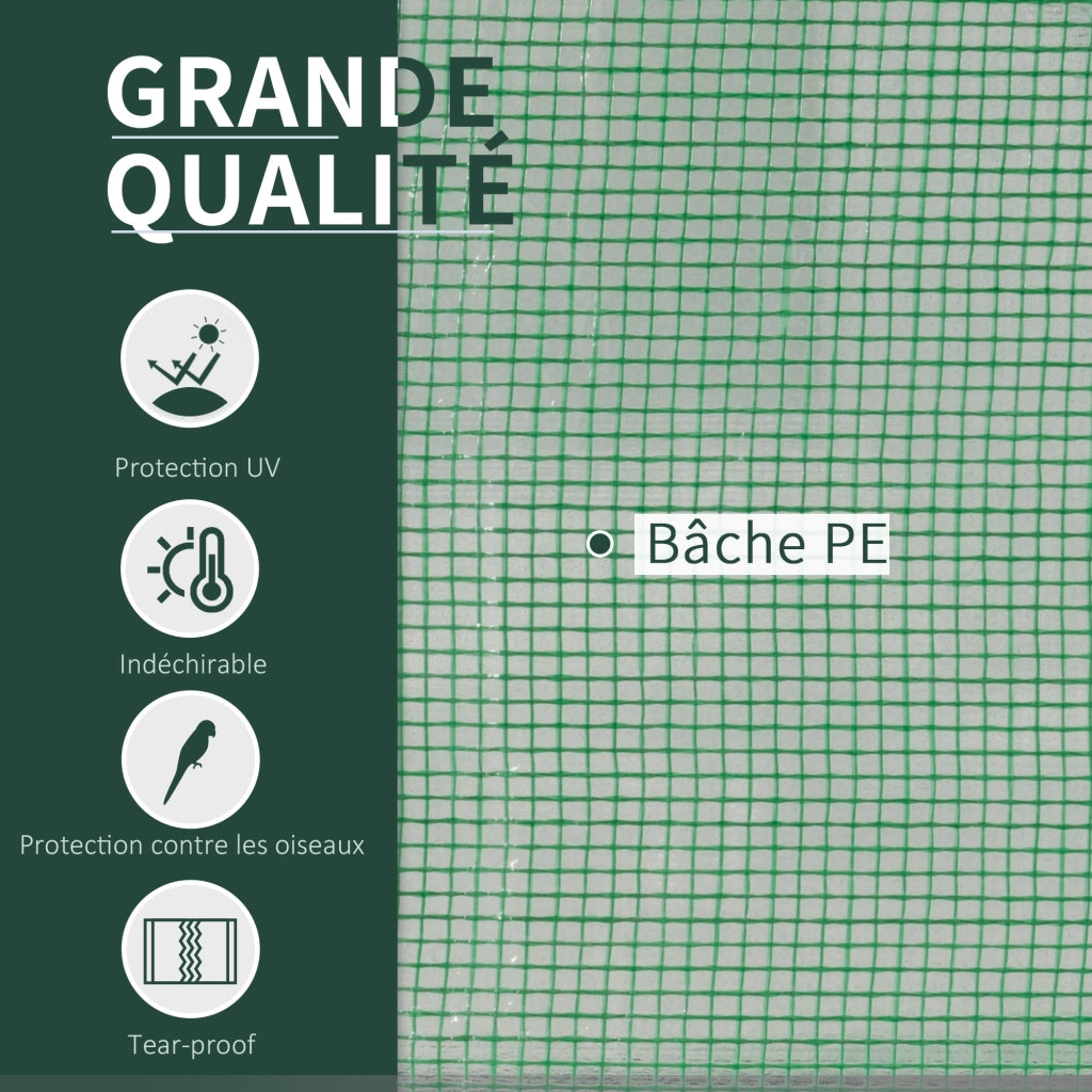 Serra da giardino per pomodori 2x1x0.8m ¨C zephmum ¨C verde acciaio bache PE