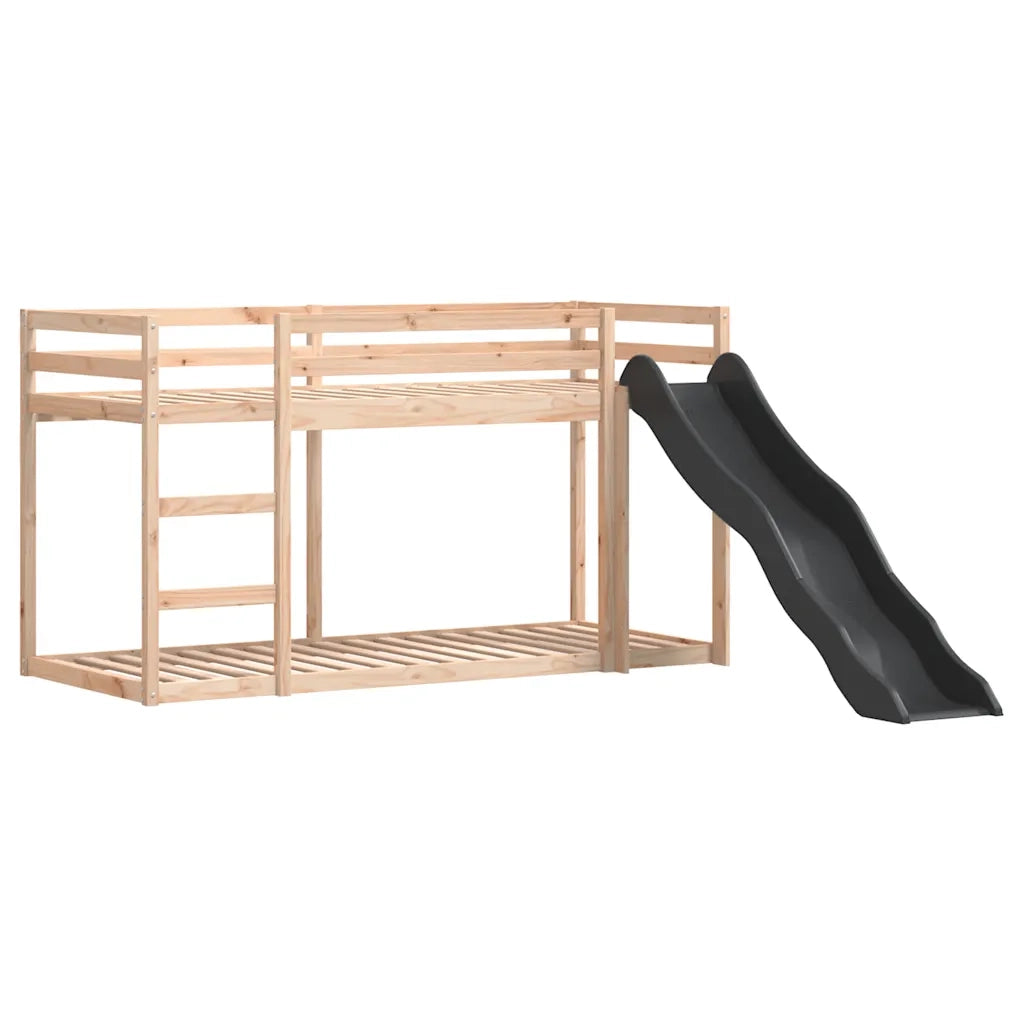 Letto a Castello Scivolo e Scala 90x190 cm Legno Massello Pino 3284245