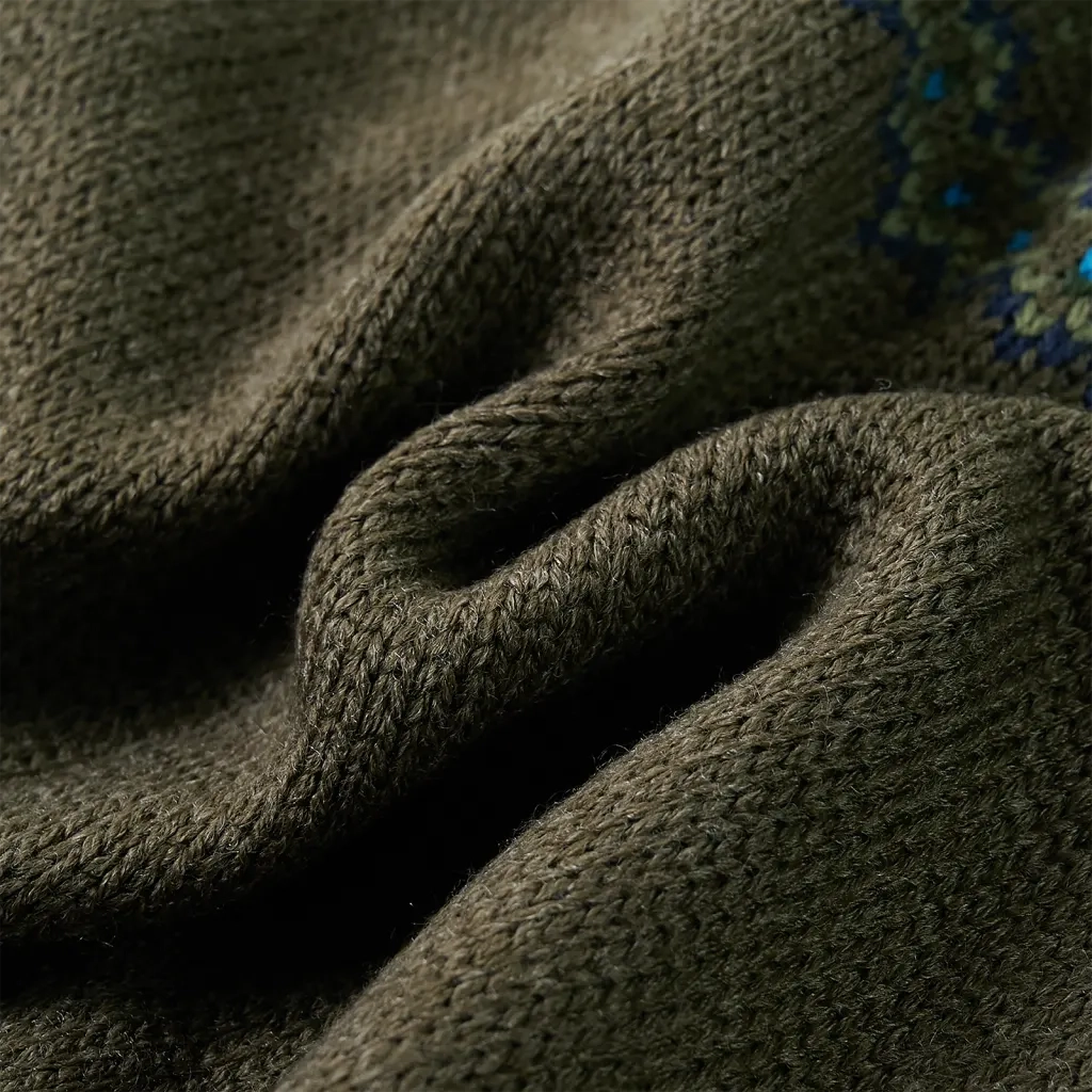 Maglione per Bambini Lavorato a Maglia Cachi 128