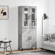 Credenza-Buffet-Armadio da cucina Grigio Cemento 69,5x34x180 cm in Legno Multistrato 489705