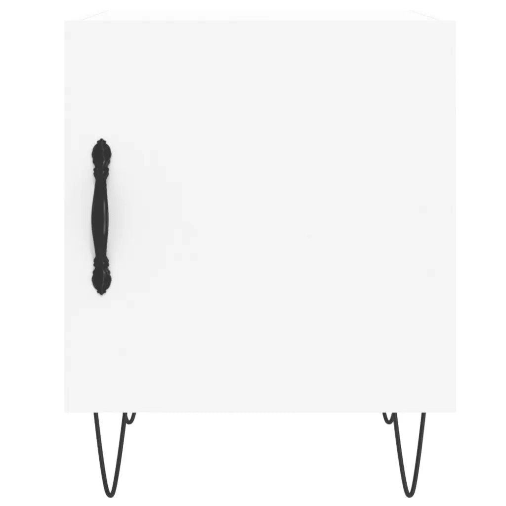 Comodino | Armadio da Notte | Mobiletto da notte Bianco 40x40x50 cm in Legno Multistrato