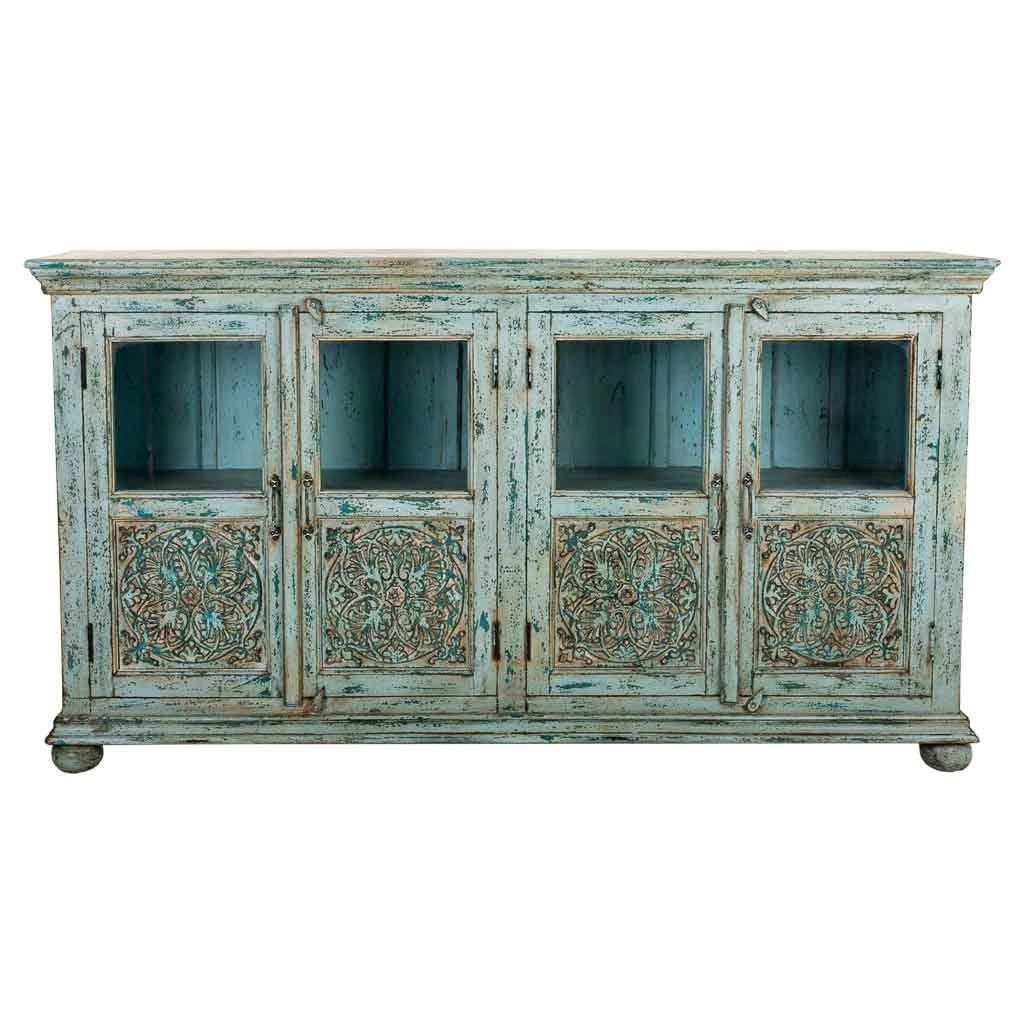 Credenza in legno blu 170x40x90